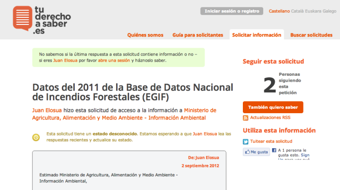 Nos ponemos en marcha: pedimos los datos de 2011