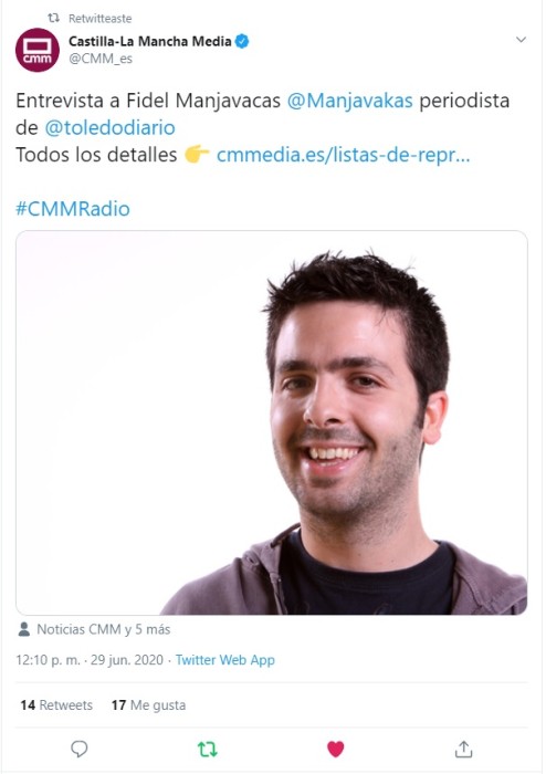 Entrevista en Castilla-La Mancha Media (CMMedia) Radio