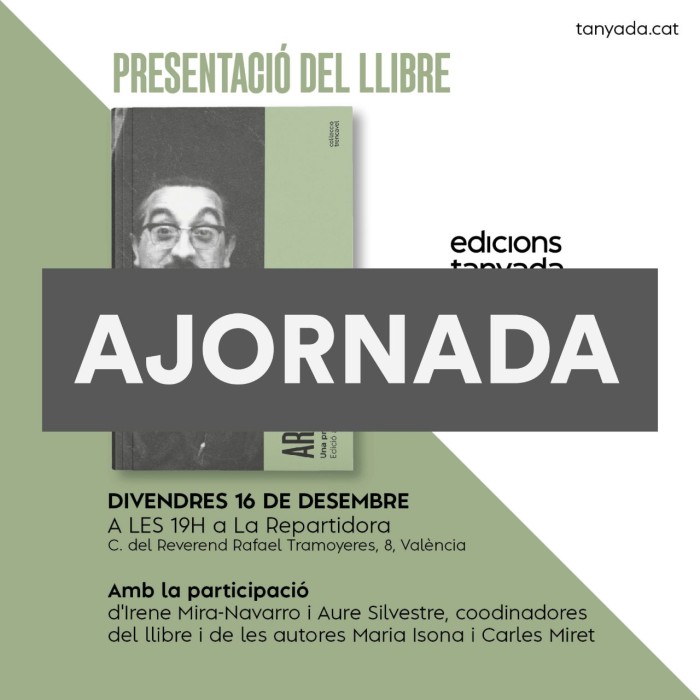 Llibre a impremta / presentació ajornada